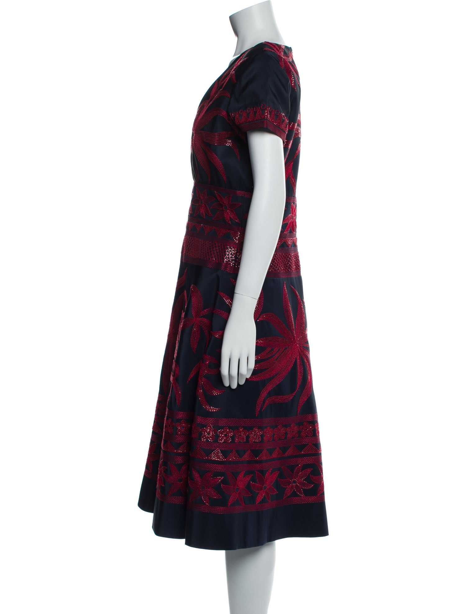 Naeem Khan Silk Midi Length Dress