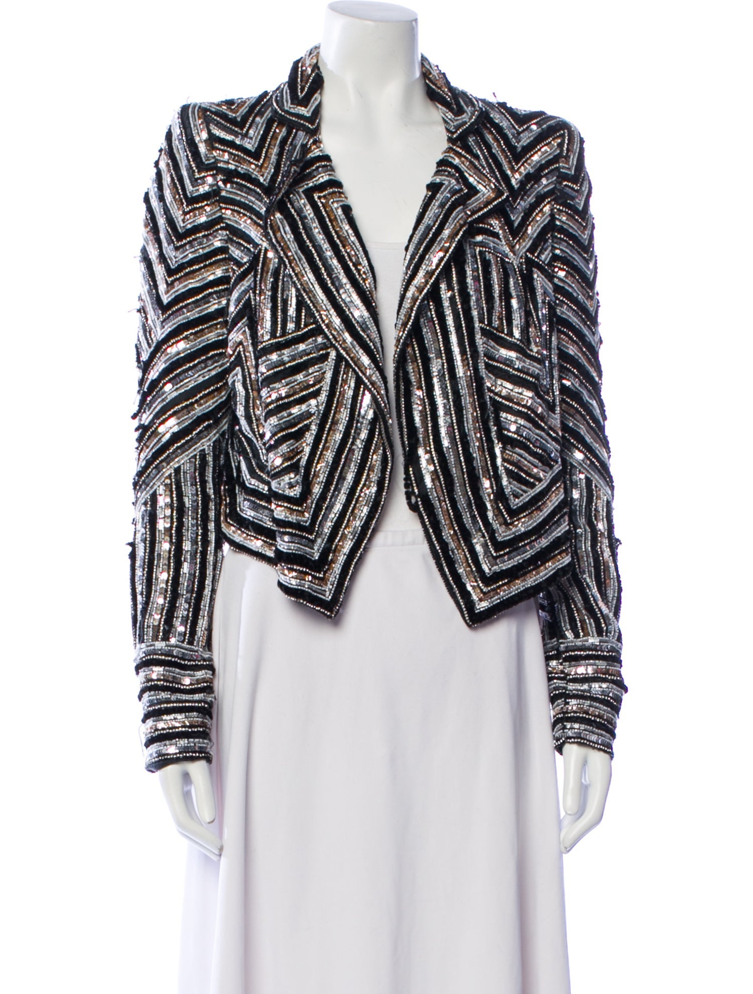 Naeem Khan Sequin Striped Blazer