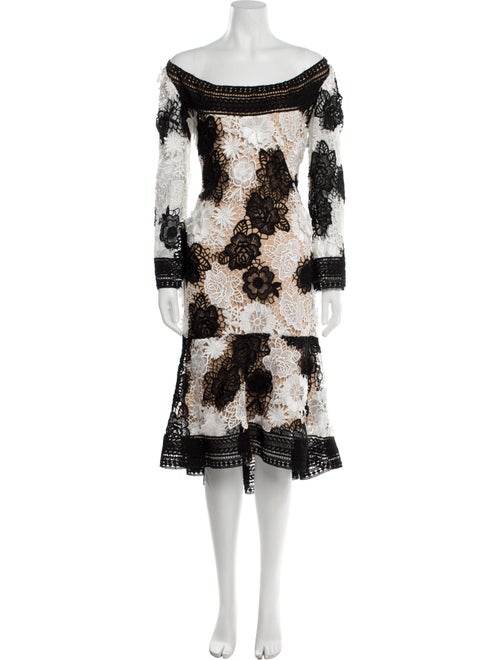 Naeem Khan Lace Pattern Midi Length Dress