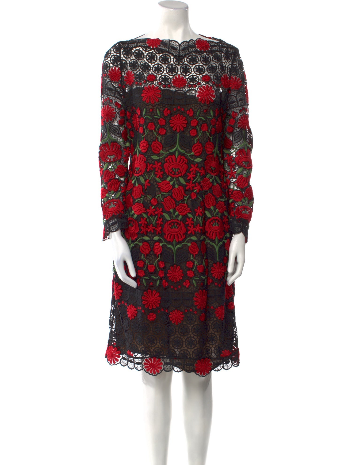 Naeem Khan Floral Print Knee-Length Dress
