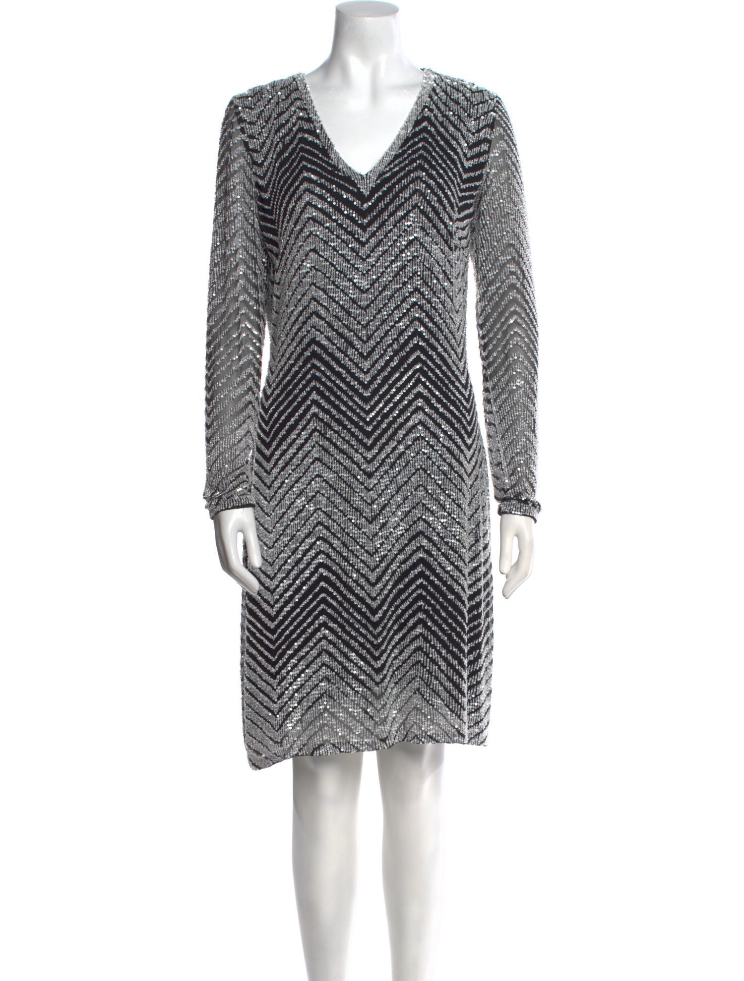 Naeem Khan Striped Knee-Length Dress