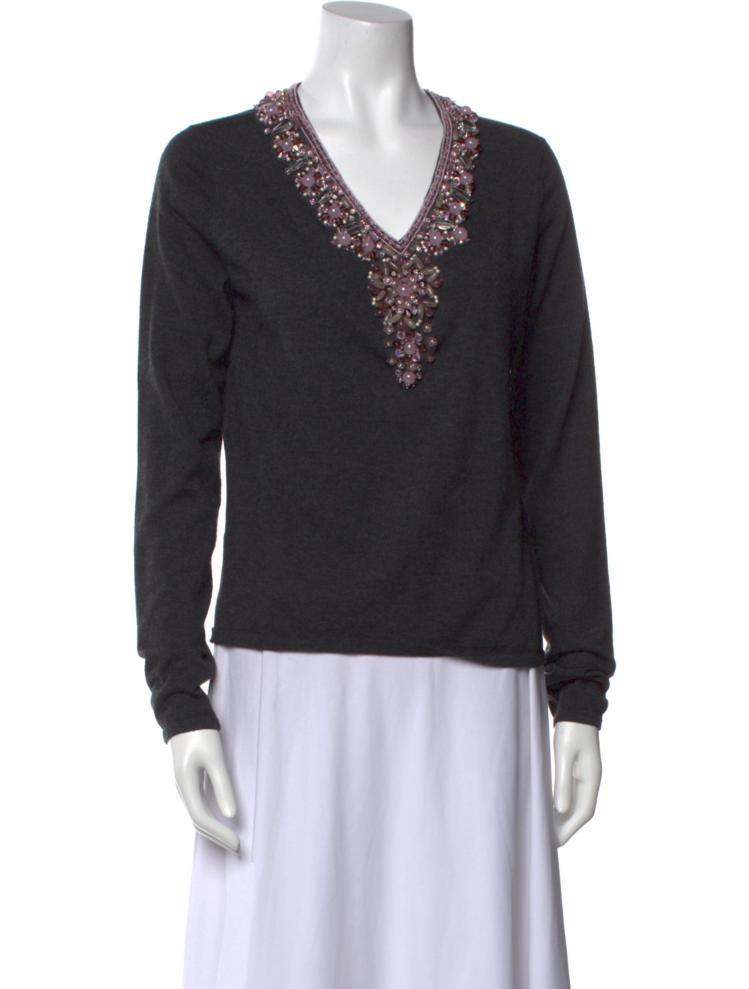 Naeem Khan Cashmere V-Neck Sweater w/ Tags