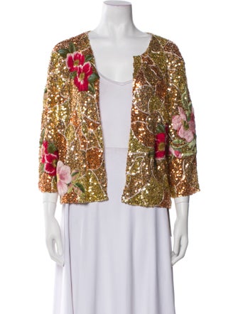 Naeem Khan Sequin Printed Evening Jacket