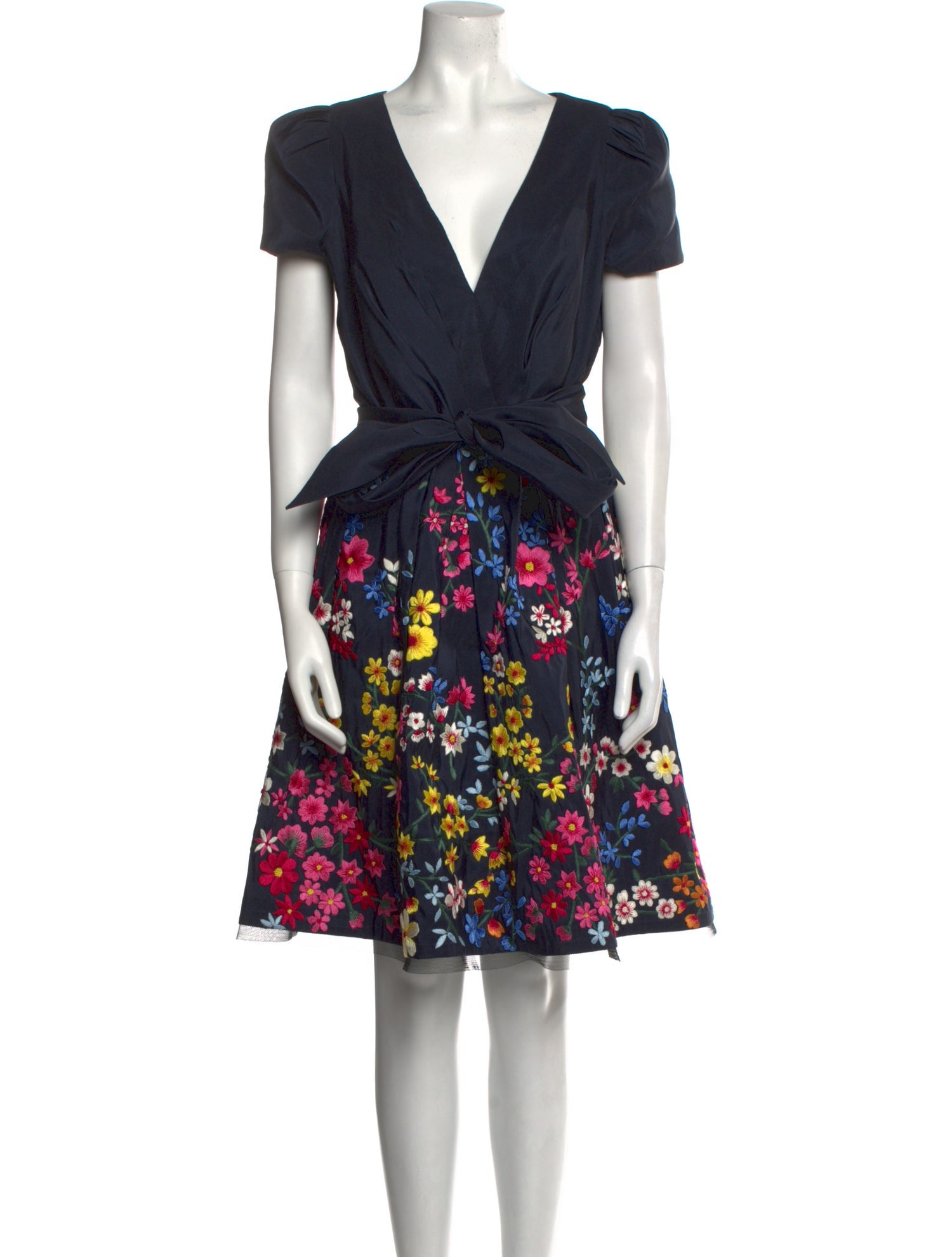 Naeem Khan Floral Print Knee-Length Dress