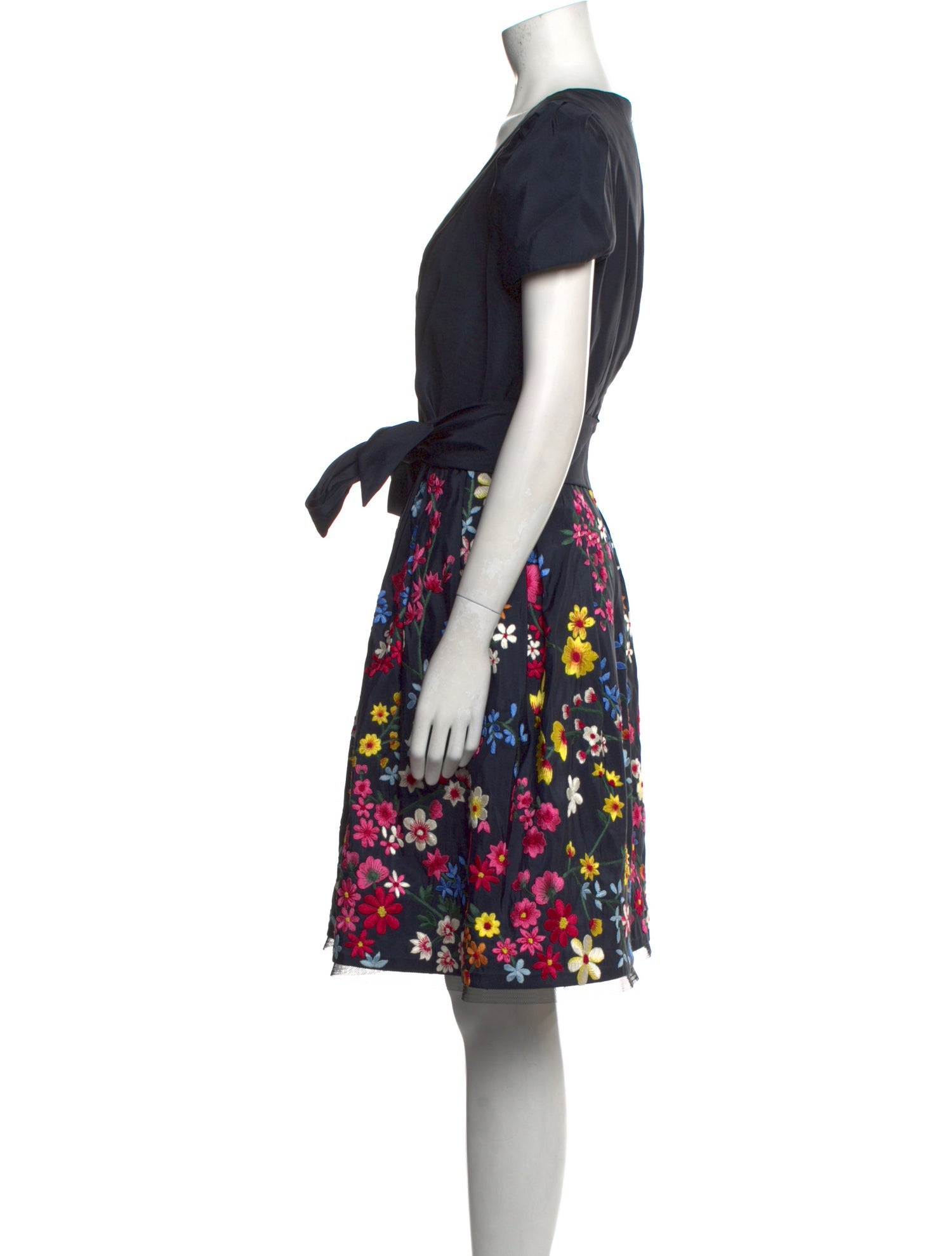 Naeem Khan Floral Print Knee-Length Dress