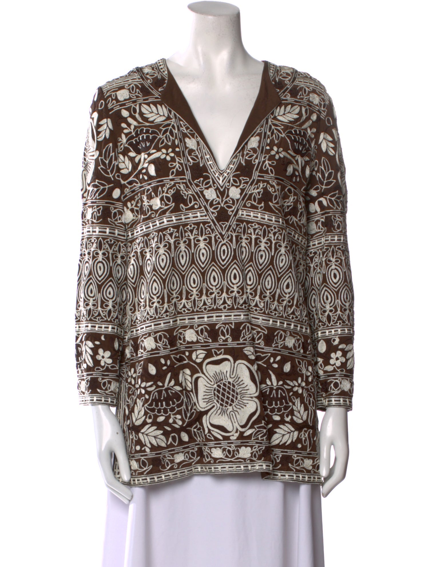 Naeem Khan Silk Printed Tunic