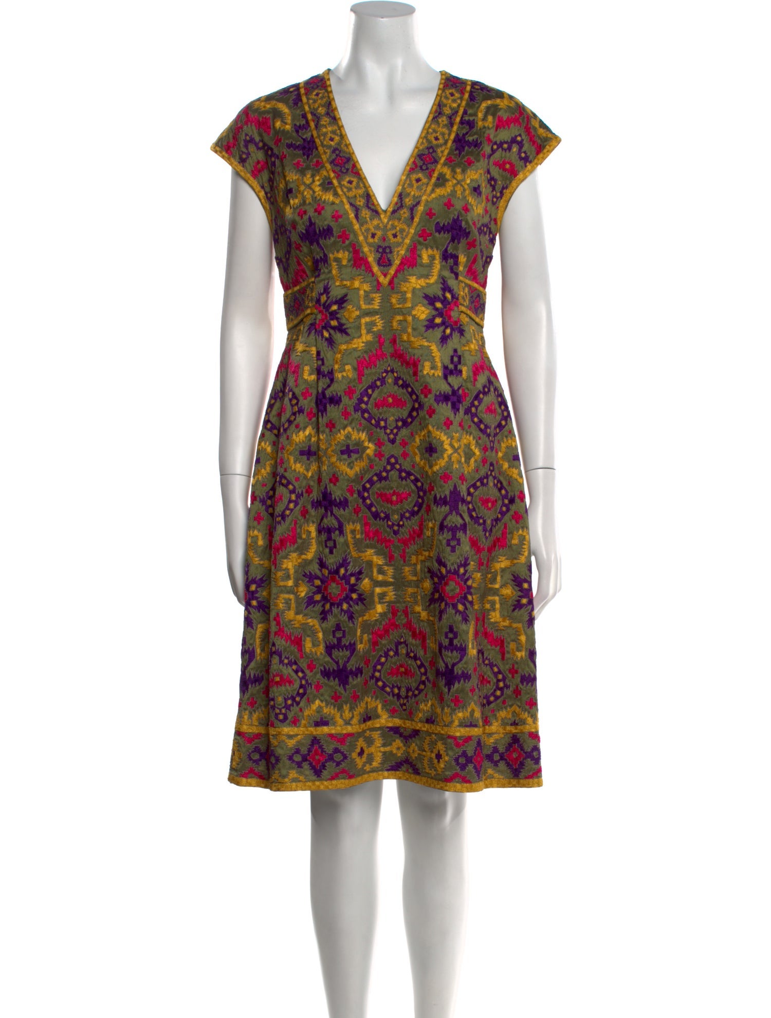 Naeem Khan Silk Knee-Length Dress