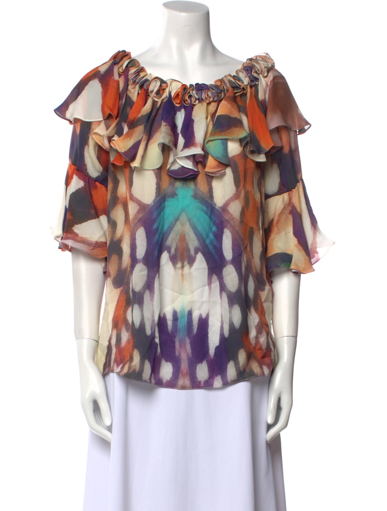 Naeem Khan Silk Printed Blouse
