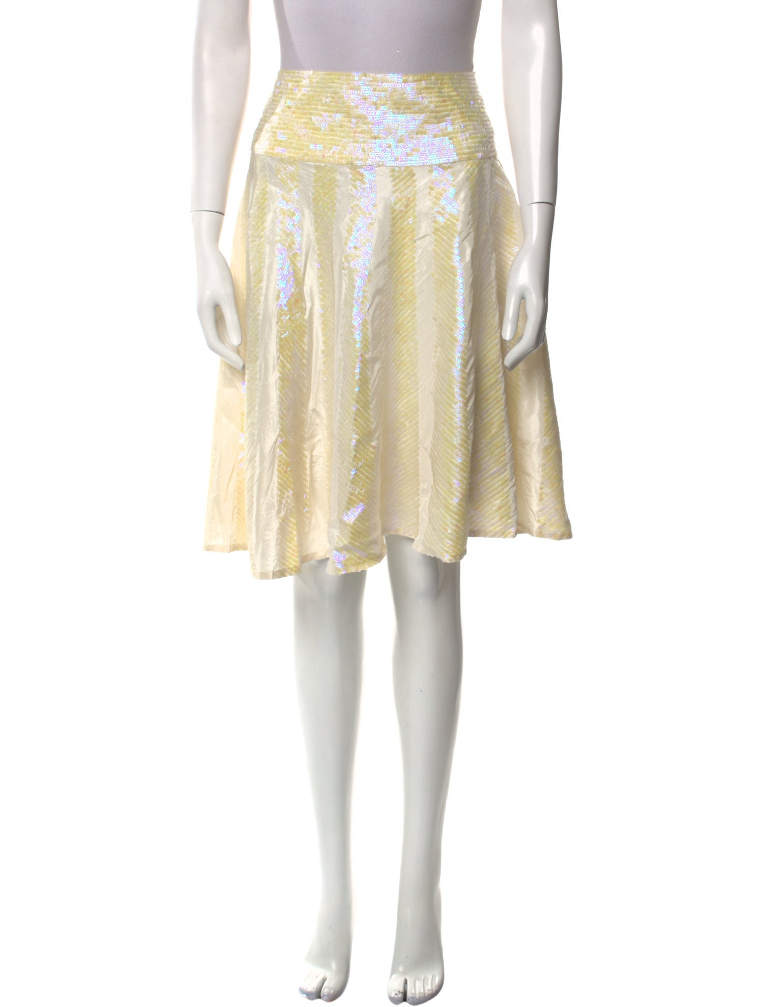 Naeem Khan Silk Knee-Length Skirt