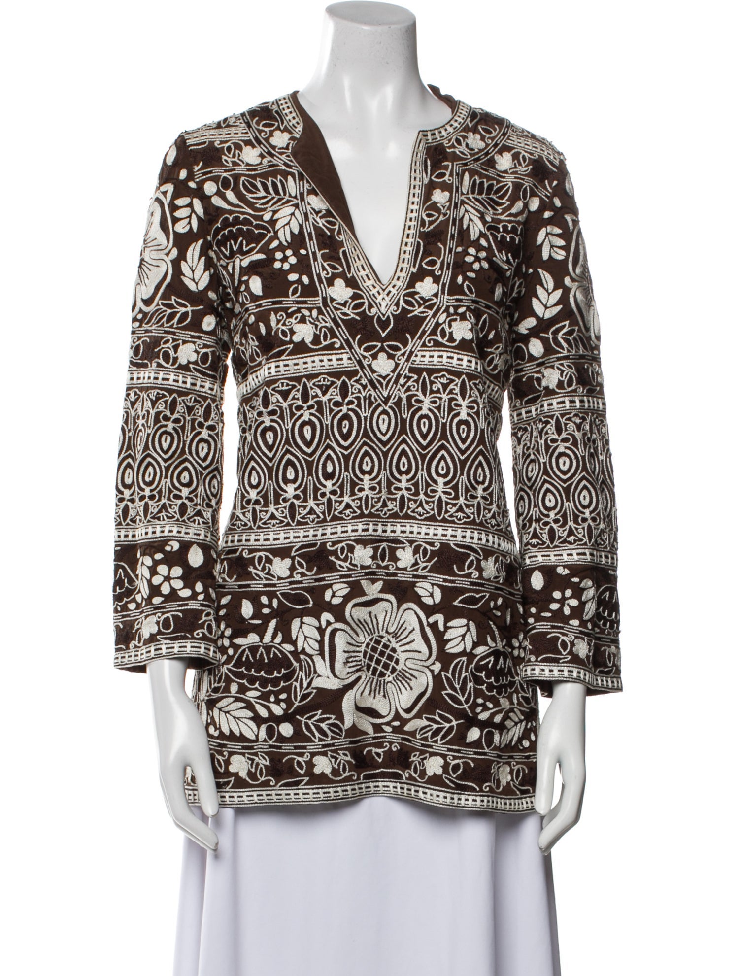 Naeem Khan Silk Printed Tunic