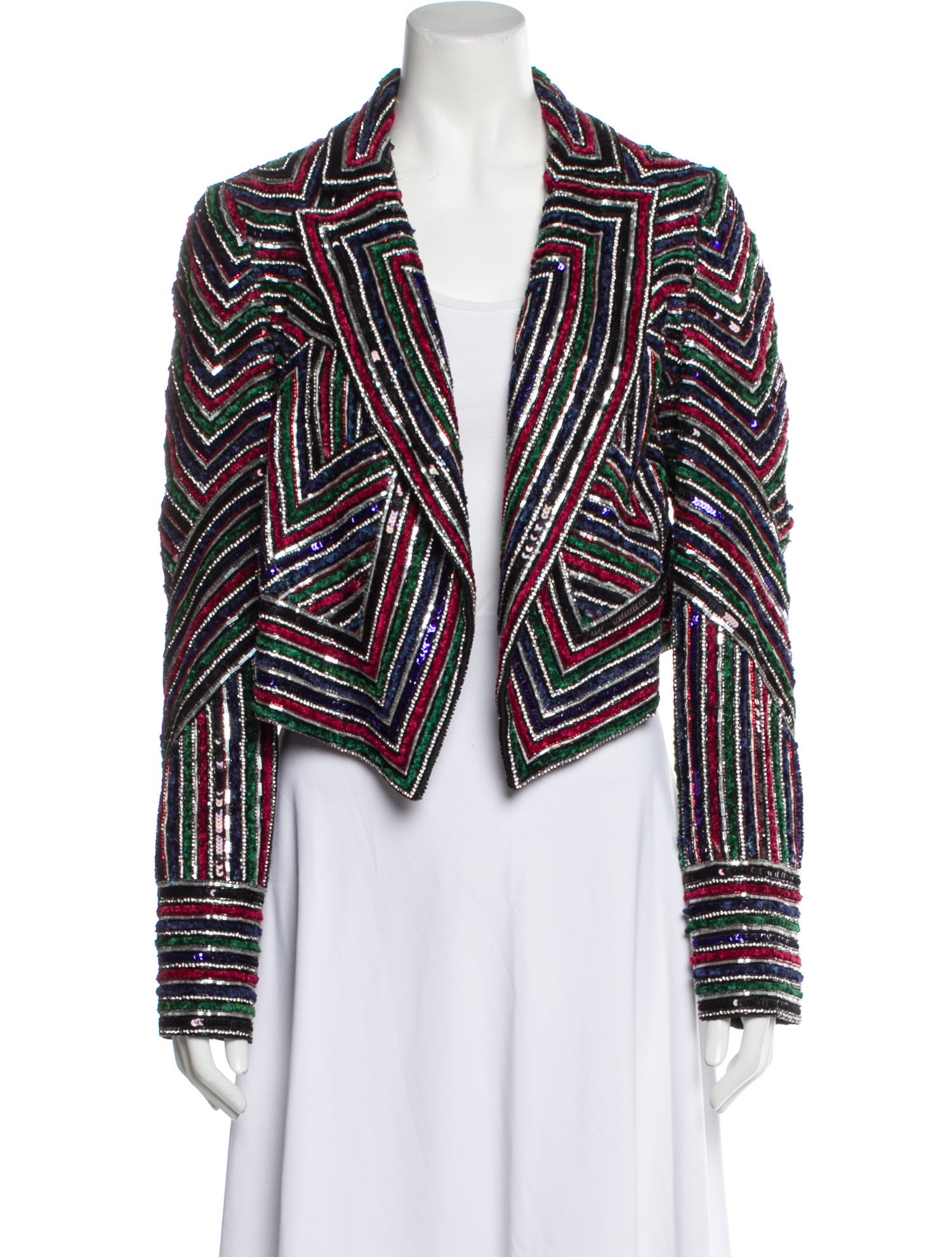 Naeem Khan Silk Striped Blazer