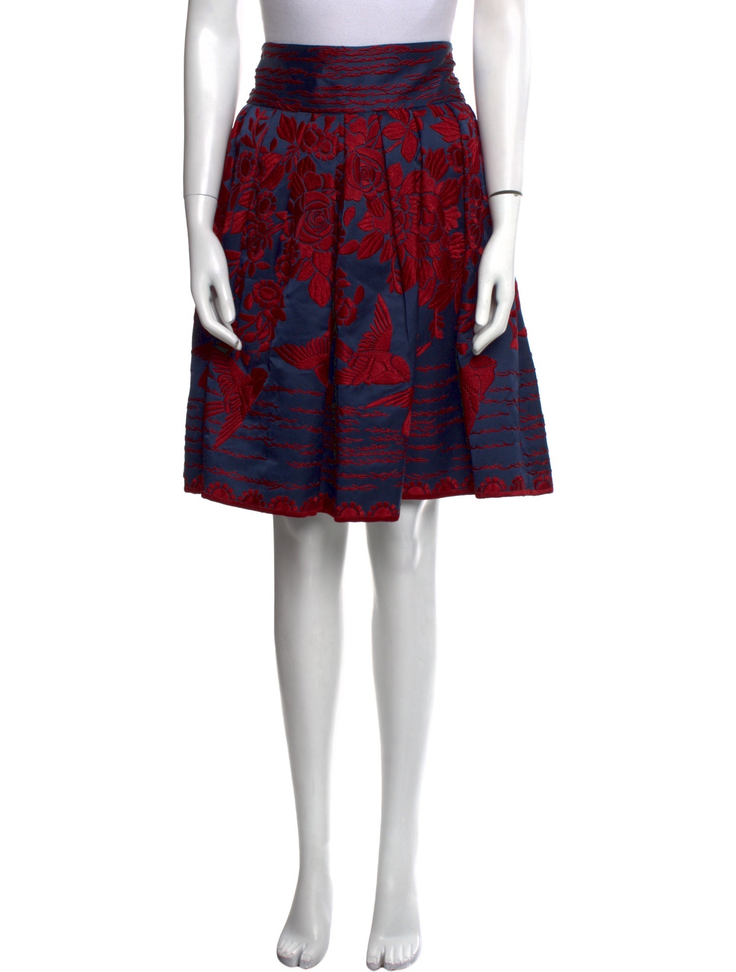 Naeem Khan Silk Knee-Length Skirt
