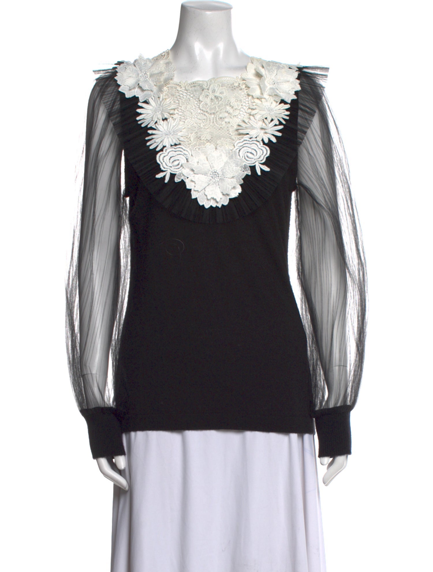 Naeem Khan Cashmere Crew Neck Blouse