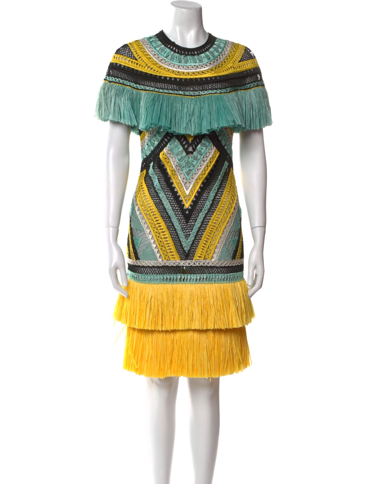 Naeem Khan Striped Knee-Length Dress