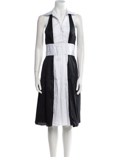 Naeem Khan Colorblock Pattern Midi Length Dress