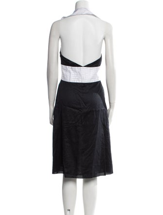 Naeem Khan Colorblock Pattern Midi Length Dress