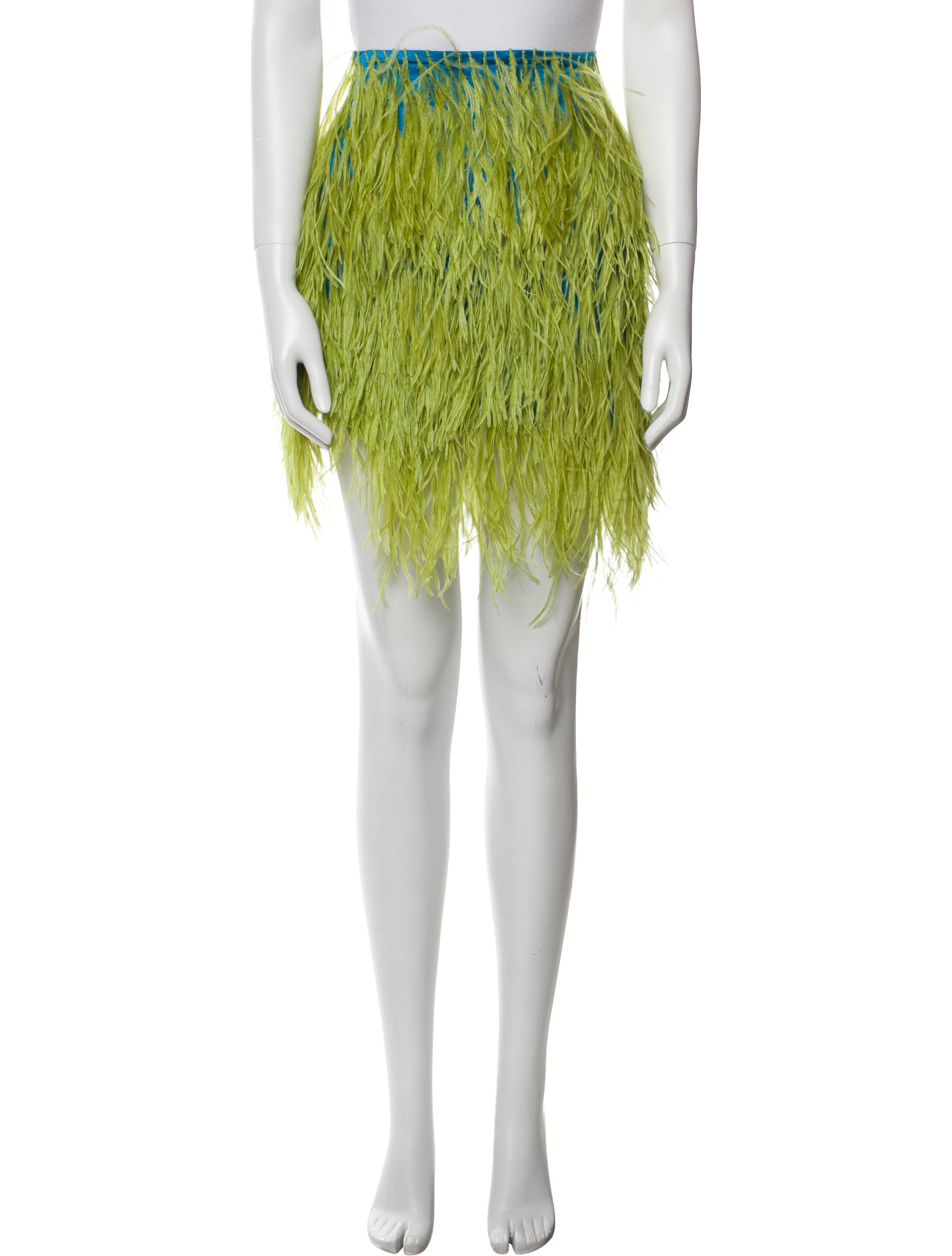 Naeem Khan Ostrich Feather Mini Skirt