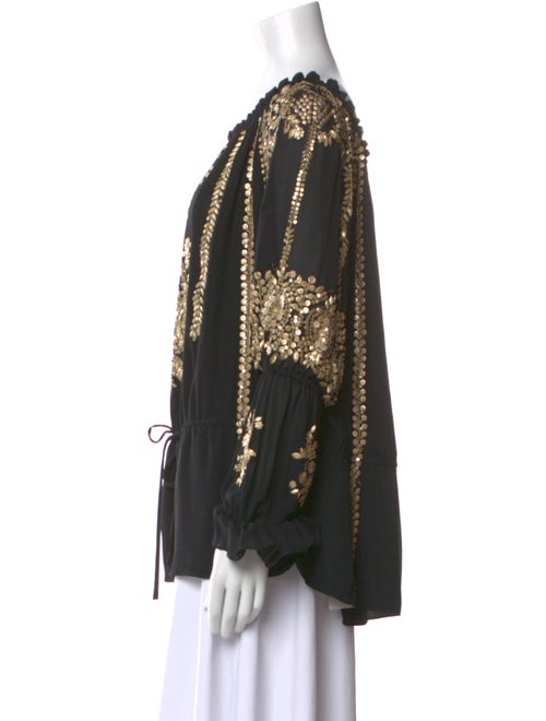 Naeem Khan Silk Printed Blouse