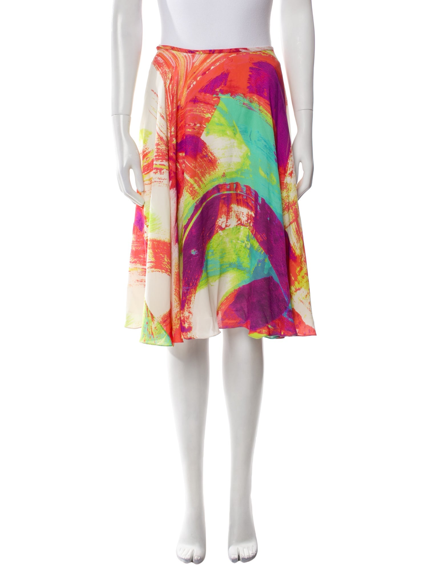 Naeem Khan Silk Knee-Length Skirt