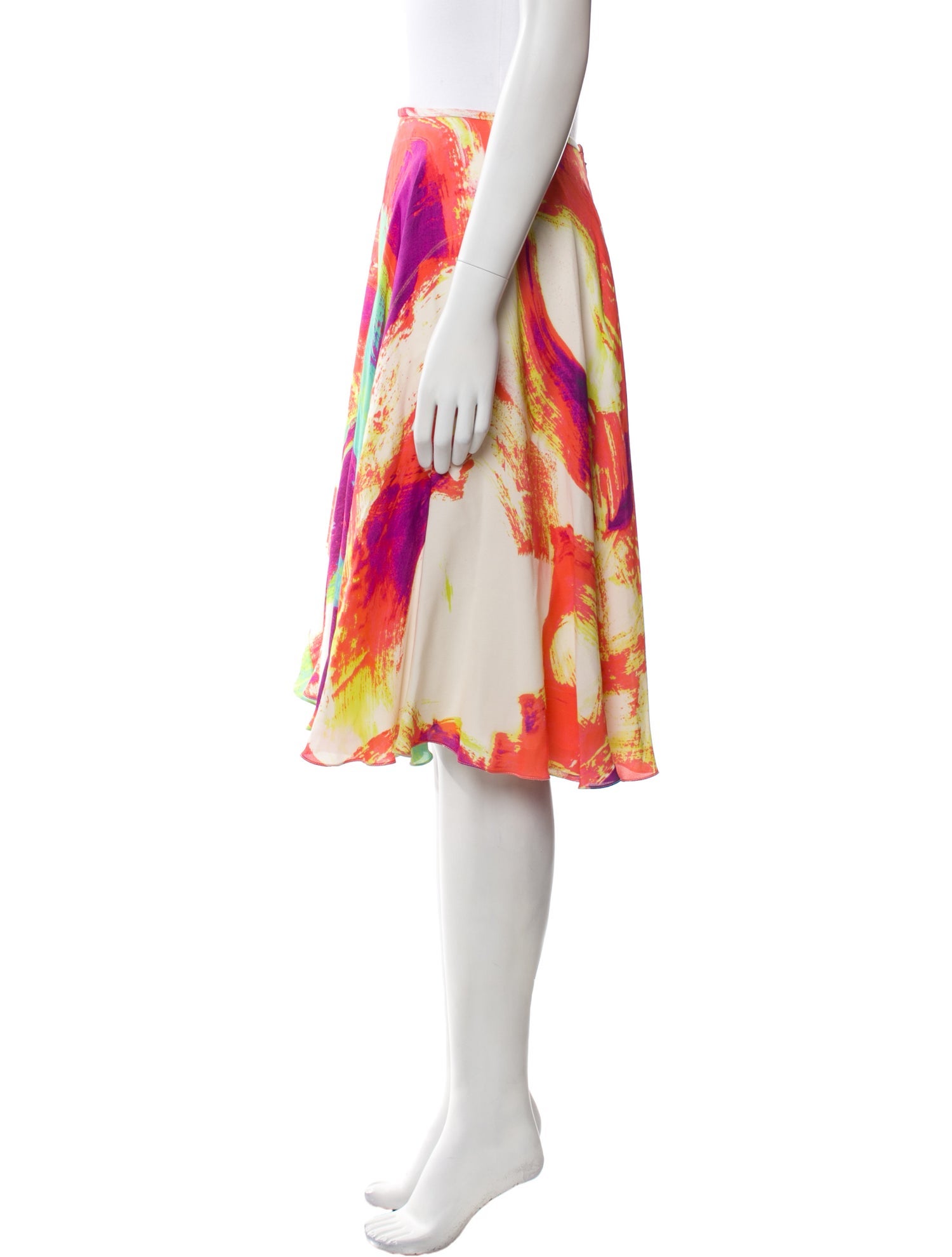 Naeem Khan Silk Knee-Length Skirt