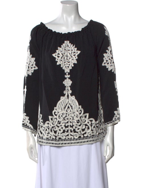 Naeem Khan Silk Printed Blouse