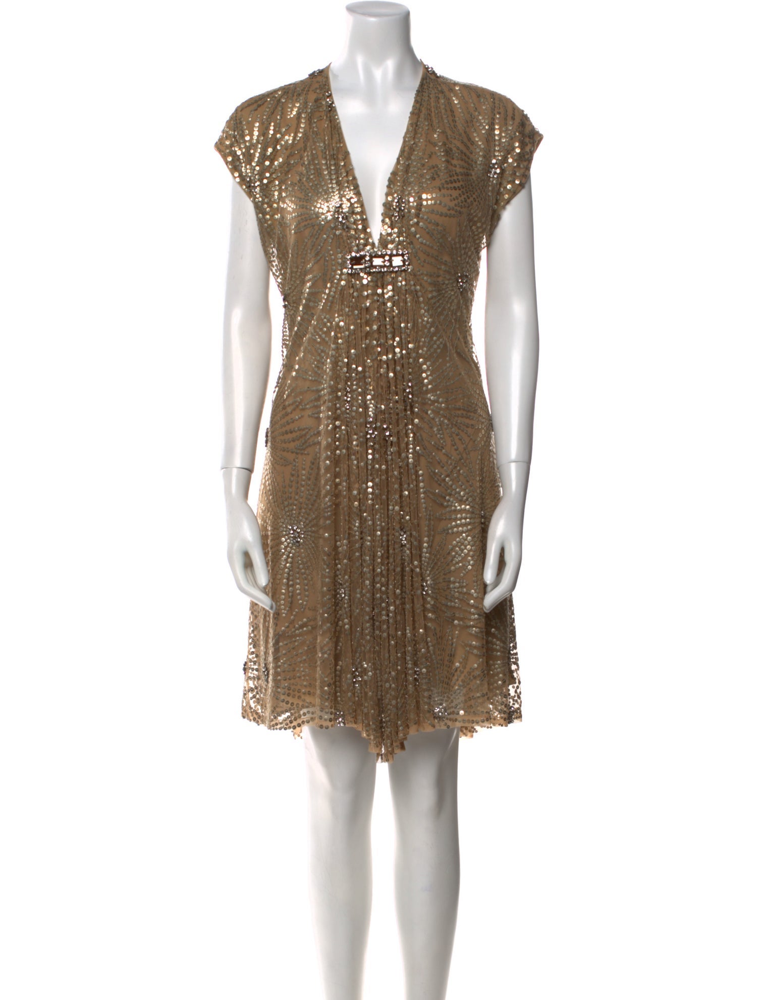 Naeem Khan V-Neck Mini Dress