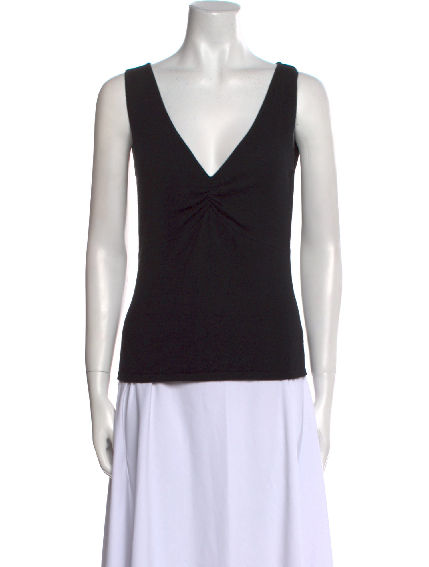 Naeem Khan Cashmere V-Neck Top