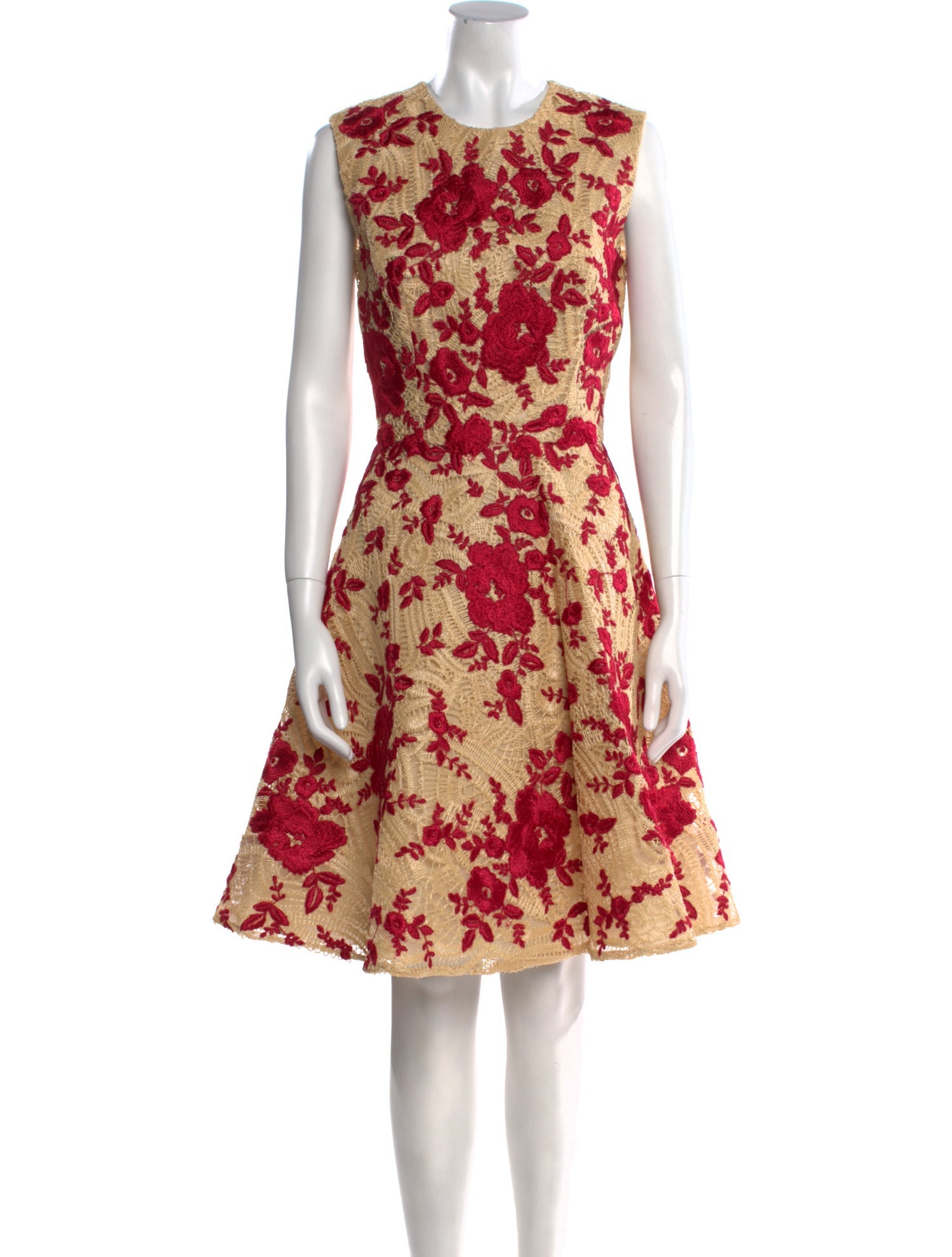 Naeem Khan Floral Print Knee-Length Dress