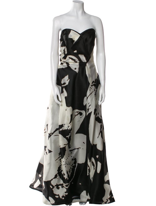 Naeem Khan Floral Print Long Dress