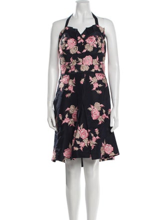 Naeem Khan Floral Print Knee-Length Dress