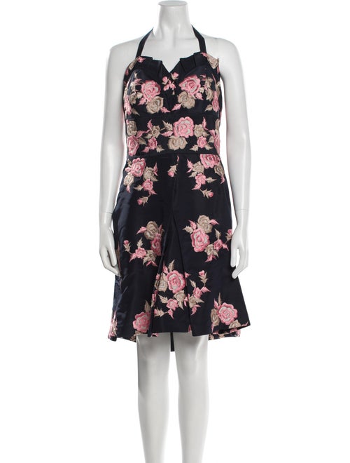 Naeem Khan Floral Print Knee-Length Dress