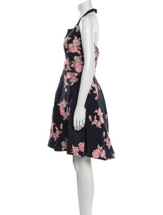 Naeem Khan Floral Print Knee-Length Dress