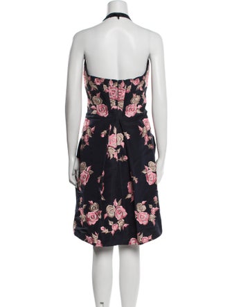 Naeem Khan Floral Print Knee-Length Dress