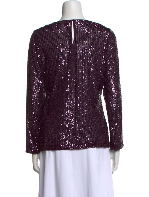 Naeem Khan Patterned Crew Neck Blouse