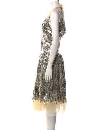 Naeem Khan Patterned Midi Length Dress