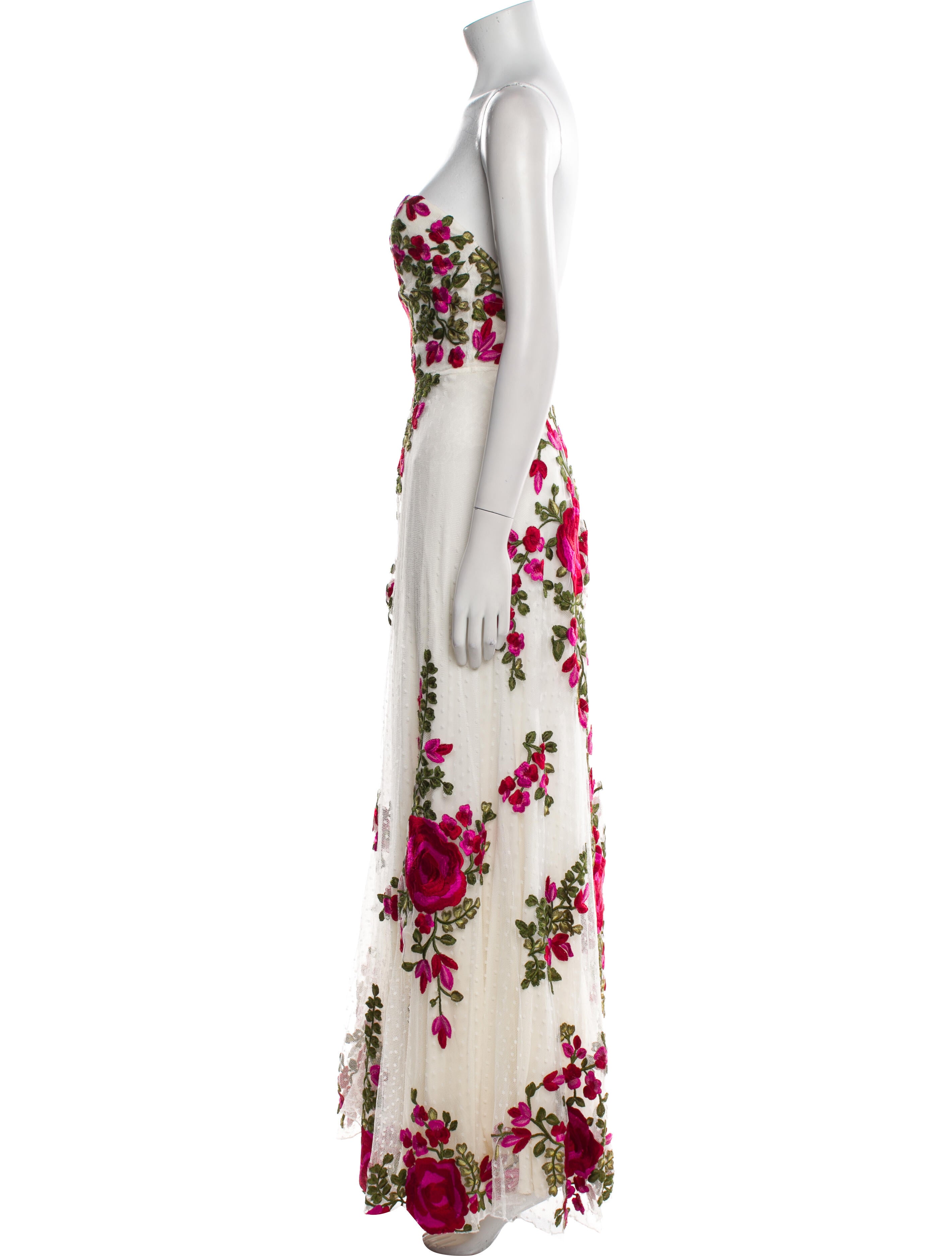 Naeem Khan Floral Print Long Dress