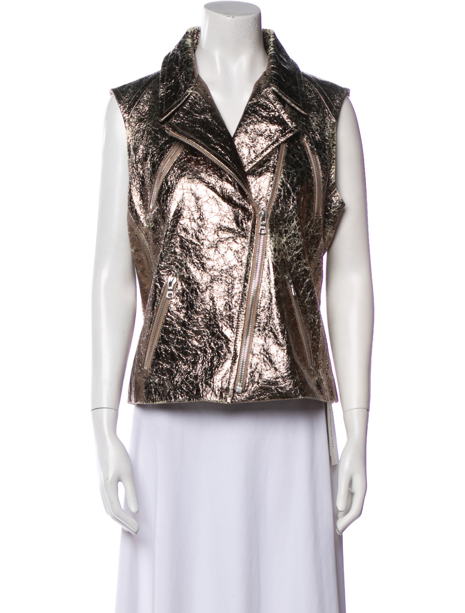 Naeem Khan Leather Printed Vest