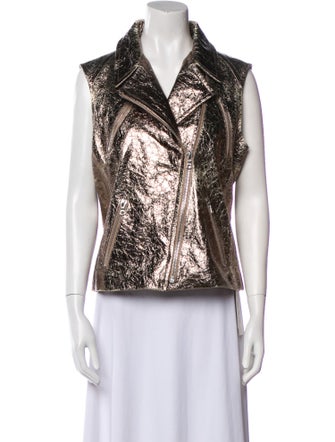 Naeem Khan Leather Printed Vest