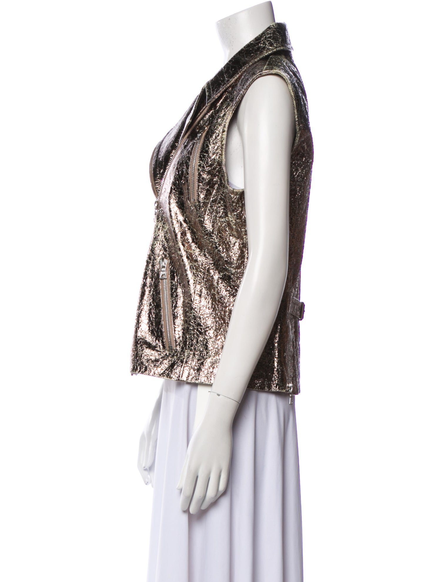Naeem Khan Leather Printed Vest