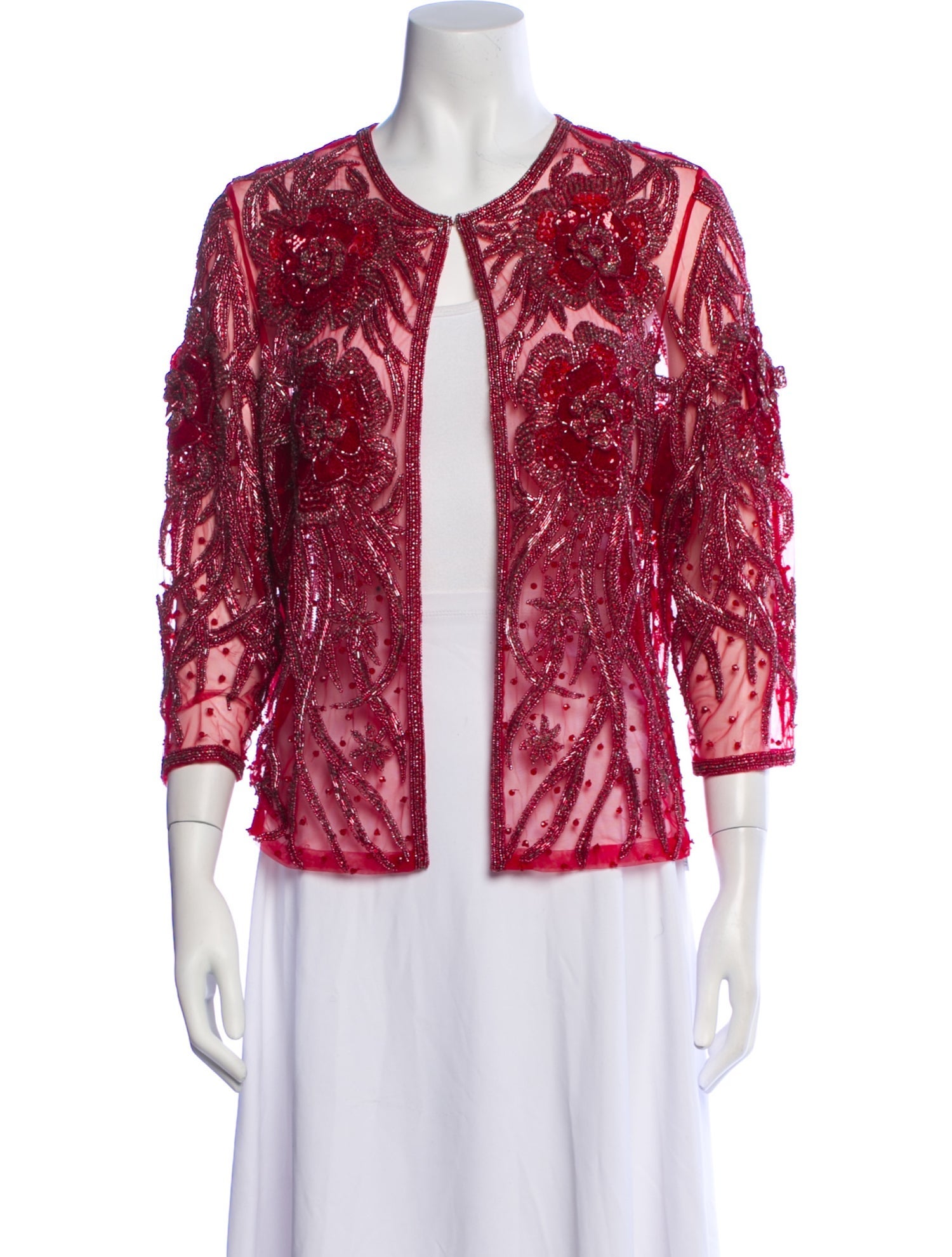 Naeem Khan Nylon Patterned Evening Jacket