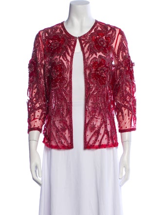 Naeem Khan Nylon Patterned Evening Jacket