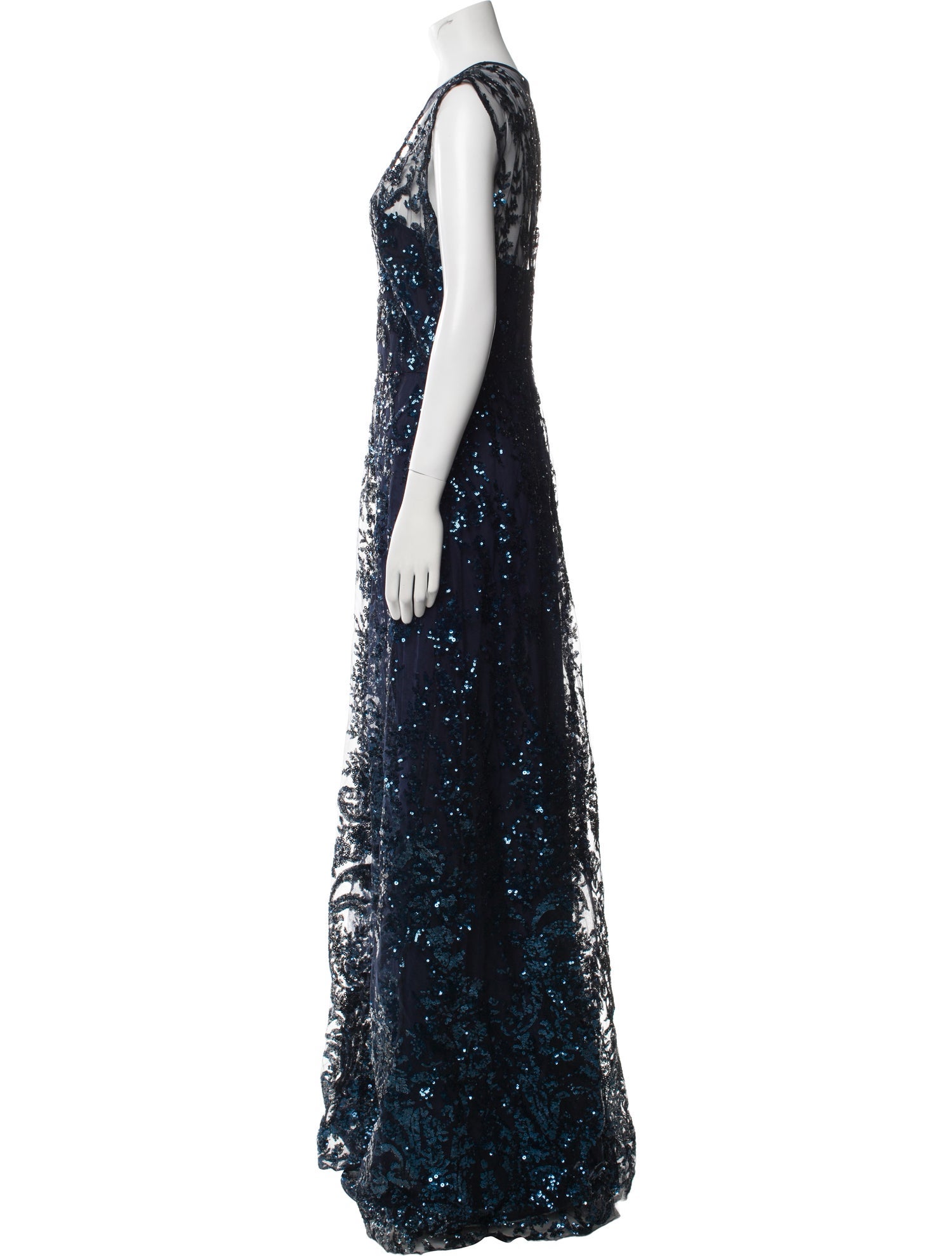 Naeem Khan V-Neck Long Dress