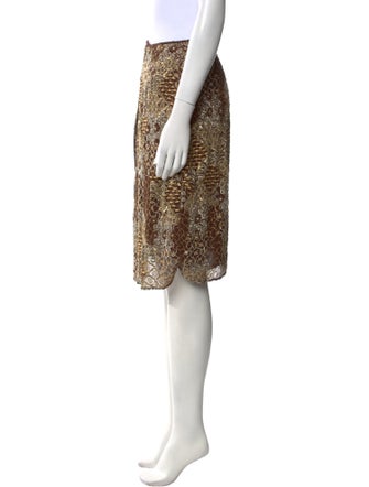 Naeem Khan Silk Knee-Length Skirt