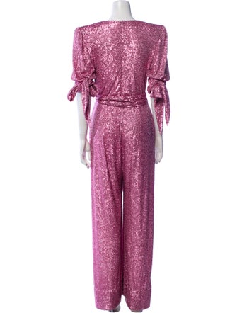 Naeem Khan Plunge Neckline Jumpsuit