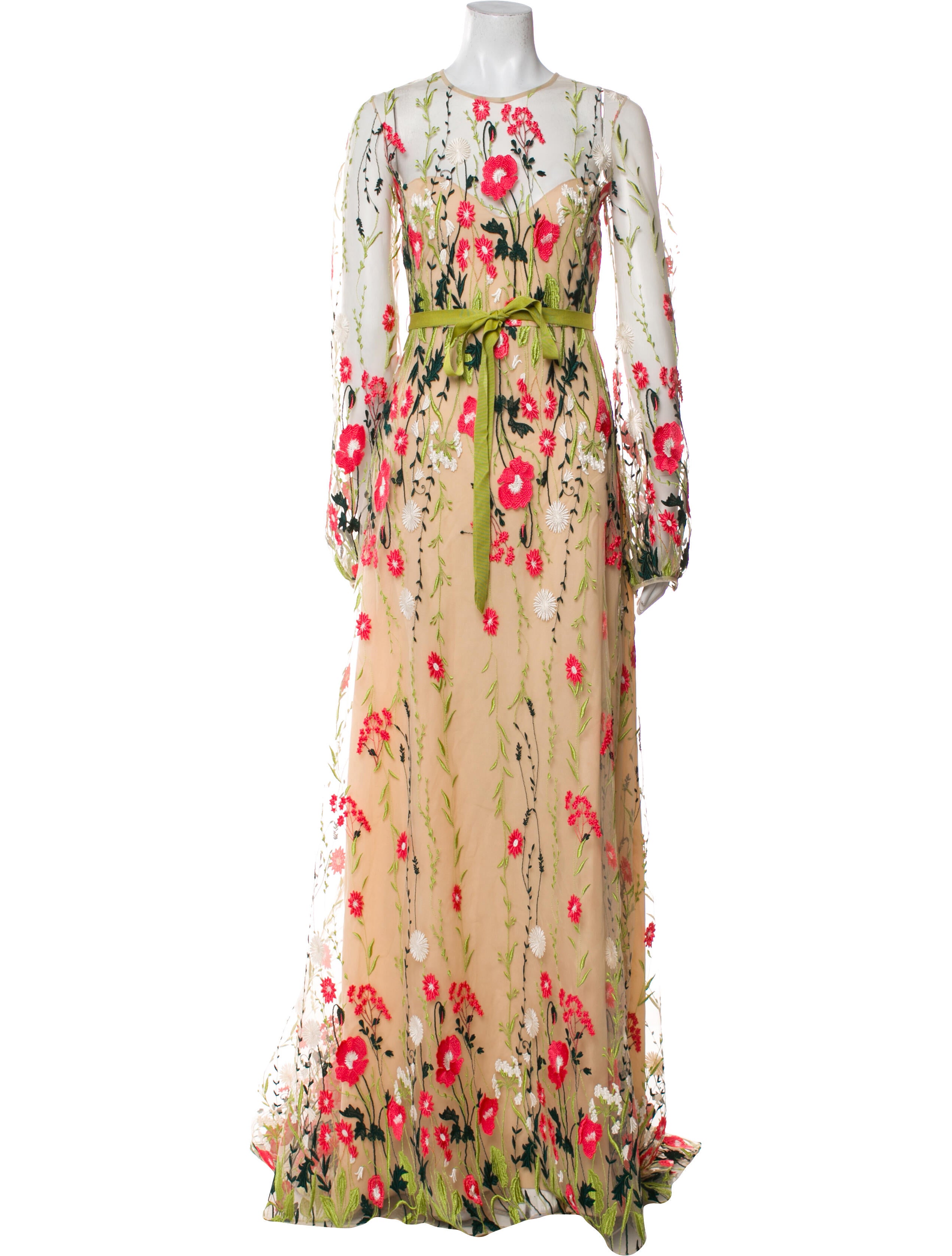 Naeem Khan Floral Print Long Dress