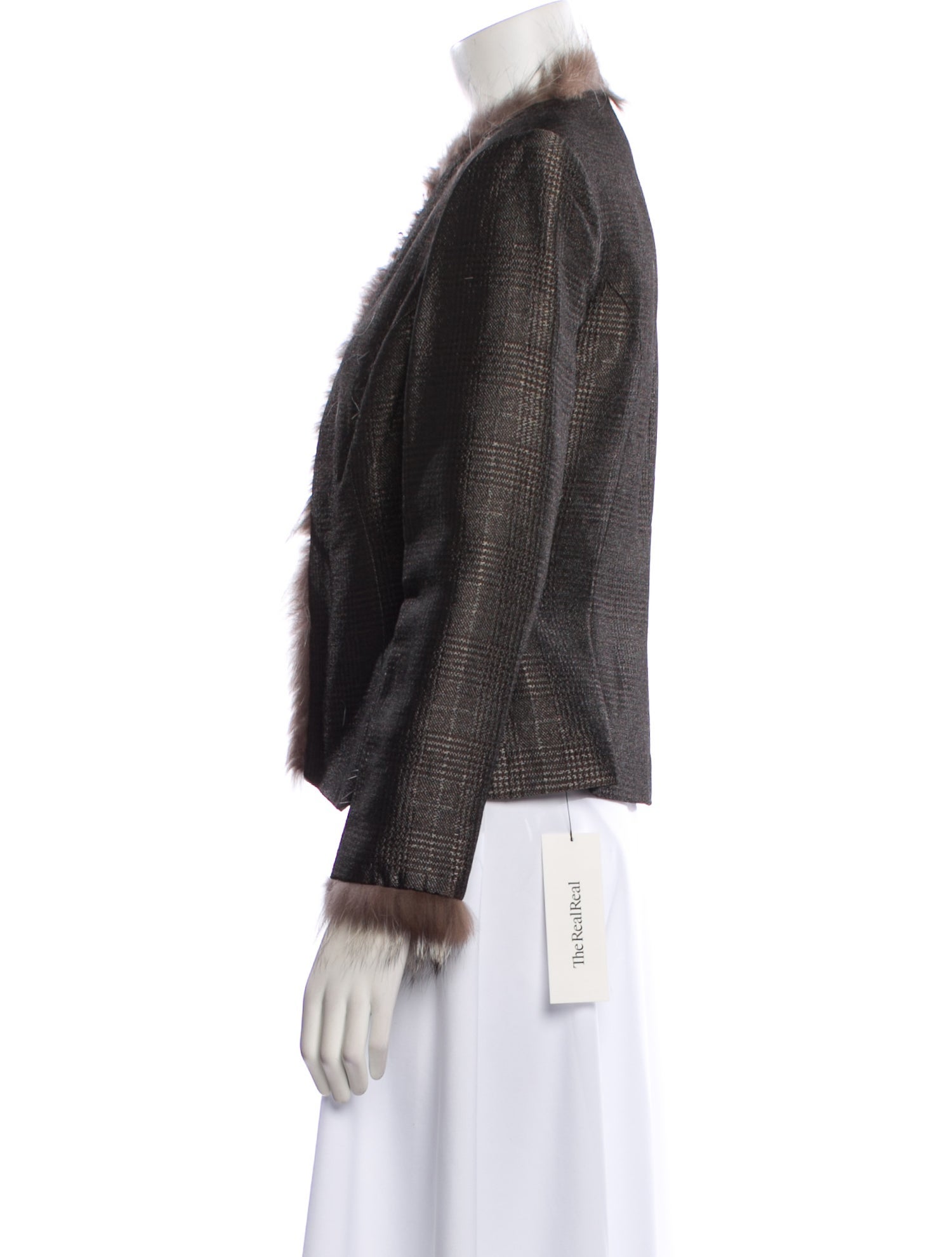 Naeem Khan Plaid Print Evening Jacket