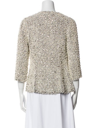 Naeem Khan Silk Printed Evening Jacket