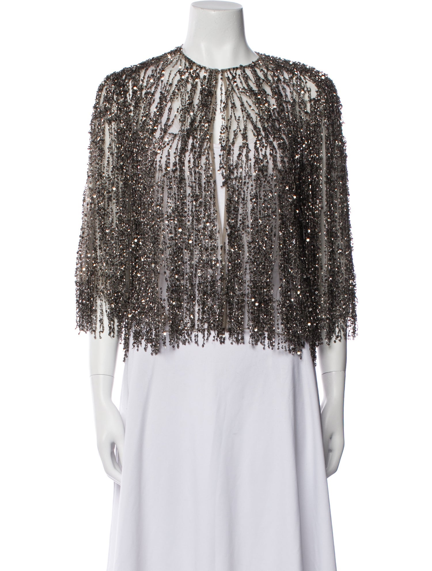 Naeem Khan Silk Printed Evening Jacket