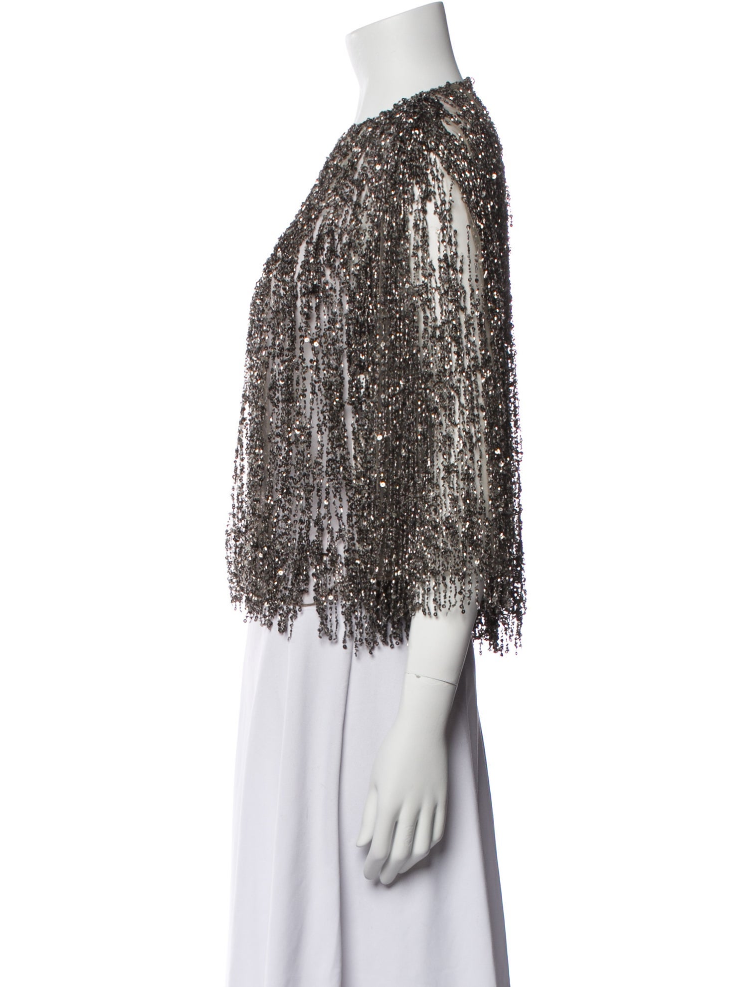 Naeem Khan Silk Printed Evening Jacket