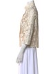 Naeem Khan Lace Pattern Mock Neck Sweater